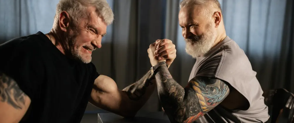 Men arm wrestling